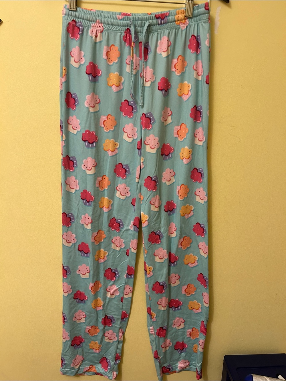 Women' Light Blue cupcake  Print Pajama Pants